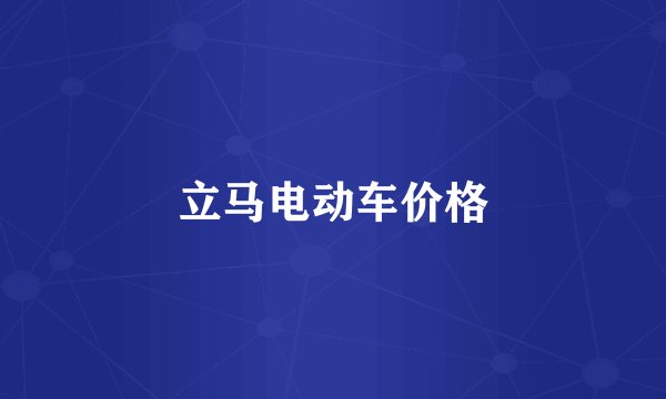 立马电动车价格