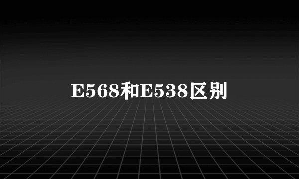 E568和E538区别