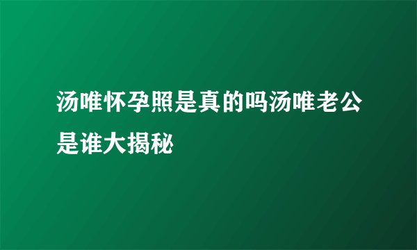 汤唯怀孕照是真的吗汤唯老公是谁大揭秘