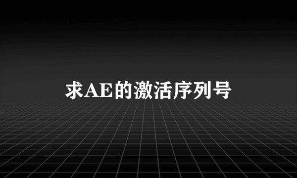 求AE的激活序列号