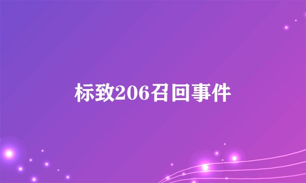 标致206召回事件