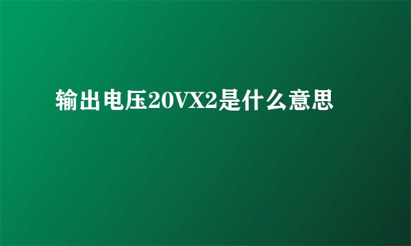输出电压20VX2是什么意思