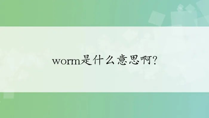 worm是什么意思啊?