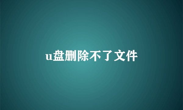 u盘删除不了文件