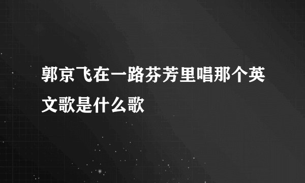 郭京飞在一路芬芳里唱那个英文歌是什么歌