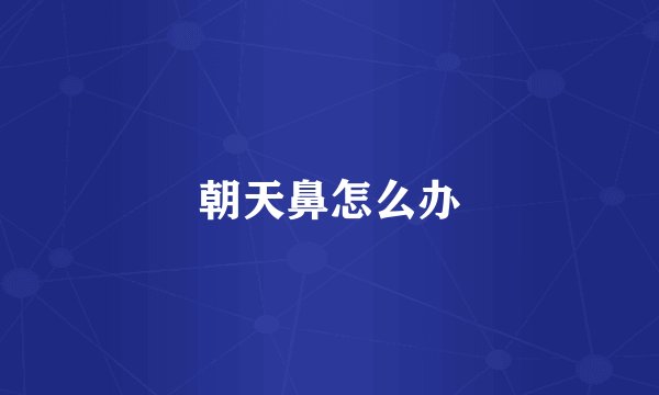 朝天鼻怎么办