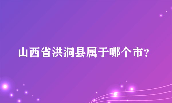 山西省洪洞县属于哪个市？