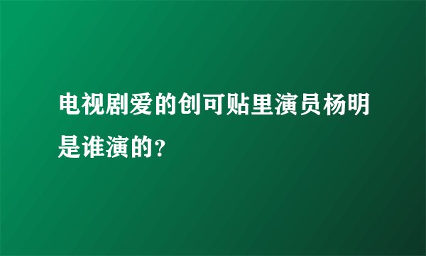 电视剧爱的创可贴里演员杨明是谁演的？