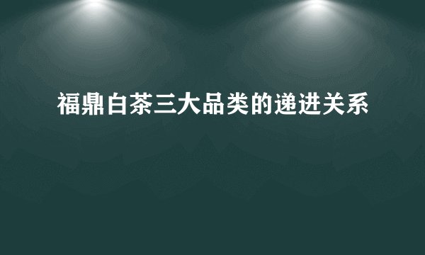 福鼎白茶三大品类的递进关系