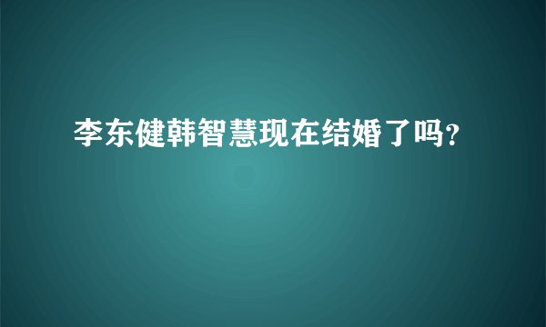 李东健韩智慧现在结婚了吗？