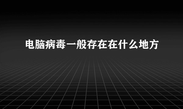 电脑病毒一般存在在什么地方