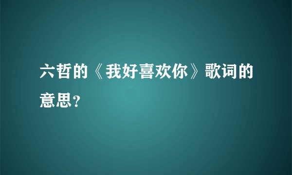 六哲的《我好喜欢你》歌词的意思?