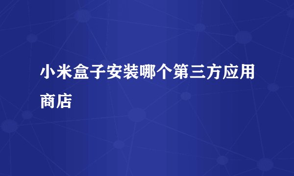 小米盒子安装哪个第三方应用商店