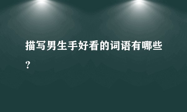 描写男生手好看的词语有哪些？