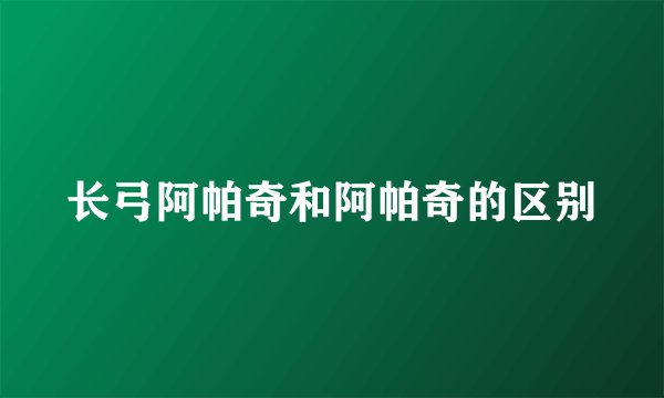 长弓阿帕奇和阿帕奇的区别