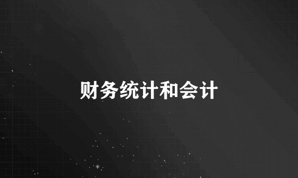 财务统计和会计