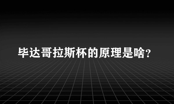 毕达哥拉斯杯的原理是啥?