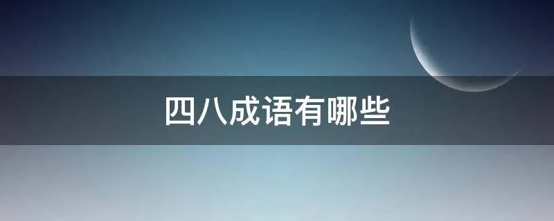 四八成语有哪些