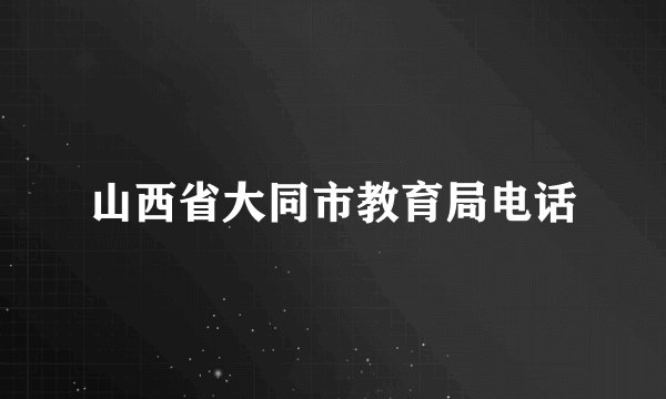 山西省大同市教育局电话