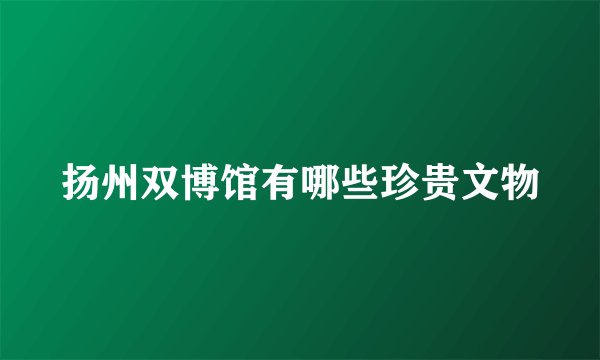 扬州双博馆有哪些珍贵文物