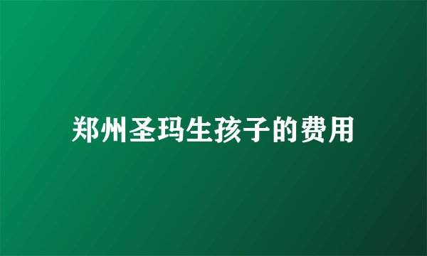 郑州圣玛生孩子的费用