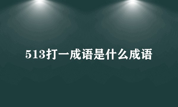 513打一成语是什么成语