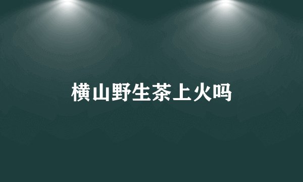 横山野生茶上火吗