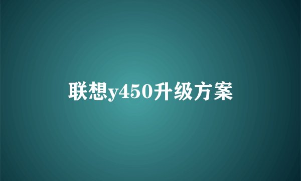 联想y450升级方案
