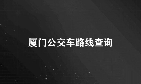 厦门公交车路线查询
