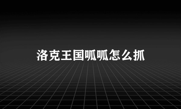 洛克王国呱呱怎么抓