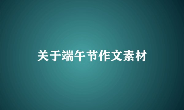 关于端午节作文素材