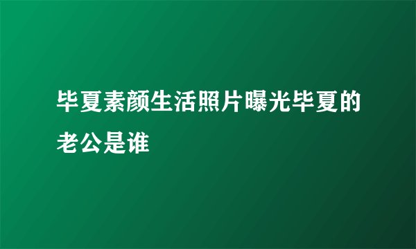 毕夏素颜生活照片曝光毕夏的老公是谁