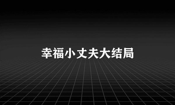 幸福小丈夫大结局
