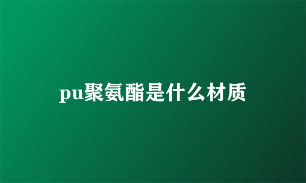 pu聚氨酯是什么材质