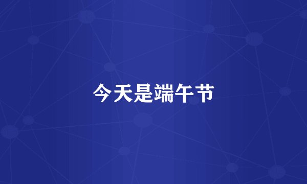 今天是端午节