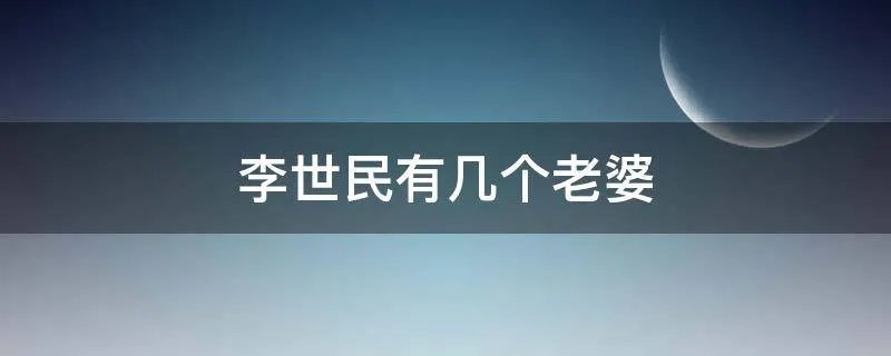 李世民有几个老婆