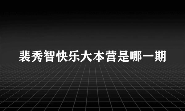 裴秀智快乐大本营是哪一期