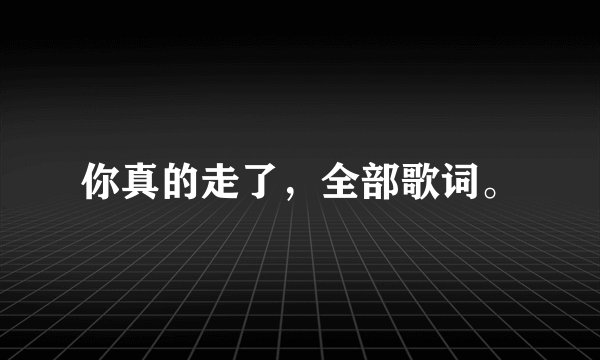 你真的走了，全部歌词。