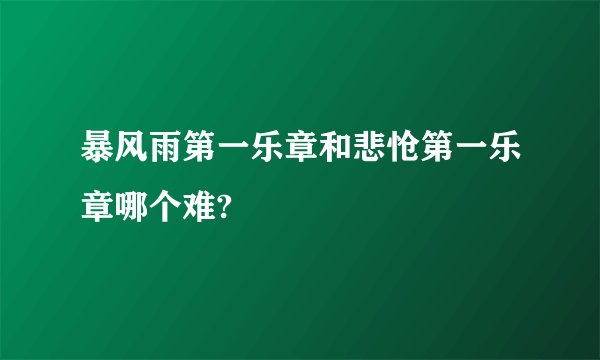 暴风雨第一乐章和悲怆第一乐章哪个难?
