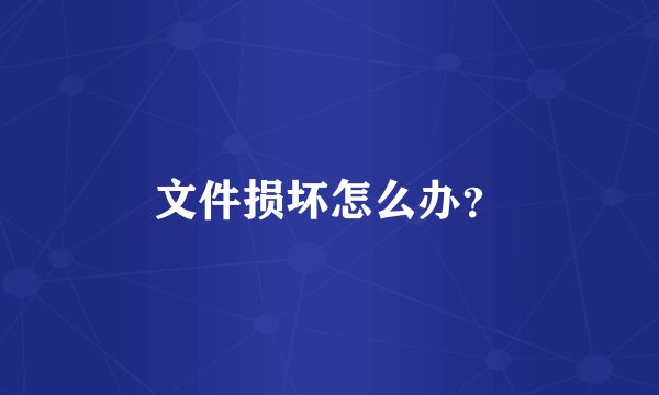 文件损坏怎么办？