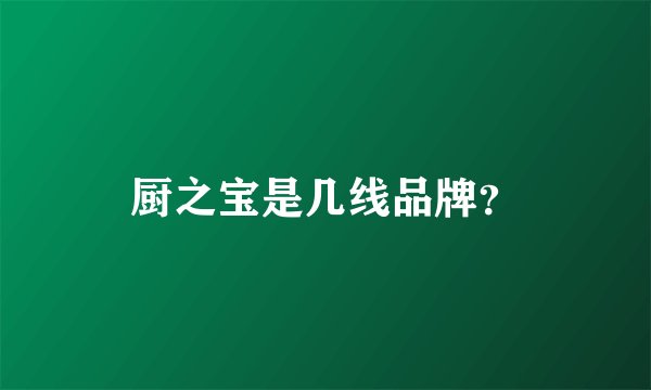 厨之宝是几线品牌？