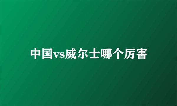 中国vs威尔士哪个厉害