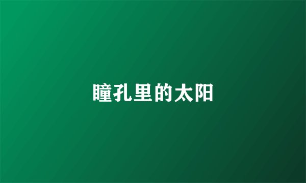 瞳孔里的太阳