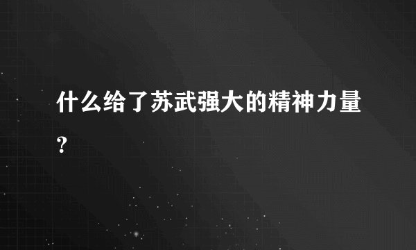 什么给了苏武强大的精神力量？
