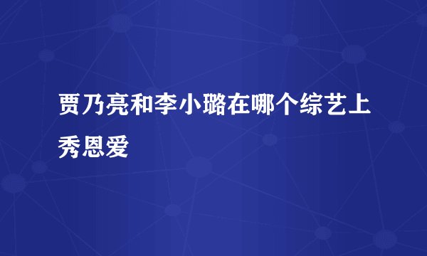 贾乃亮和李小璐在哪个综艺上秀恩爱