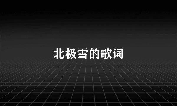 北极雪的歌词