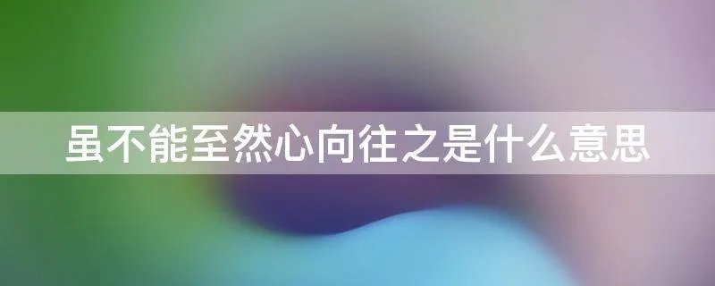 虽不能至然心向往之是什么意思