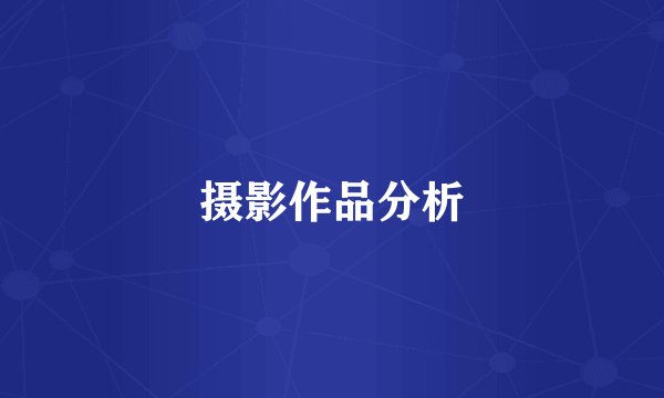 摄影作品分析