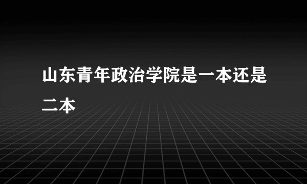 山东青年政治学院是一本还是二本