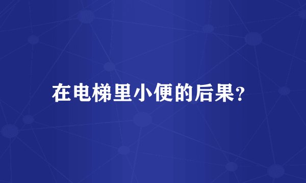 在电梯里小便的后果？